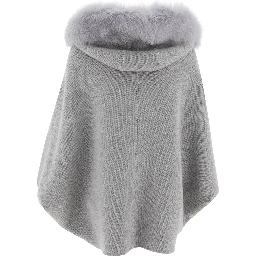 Wool and cashmere poncho