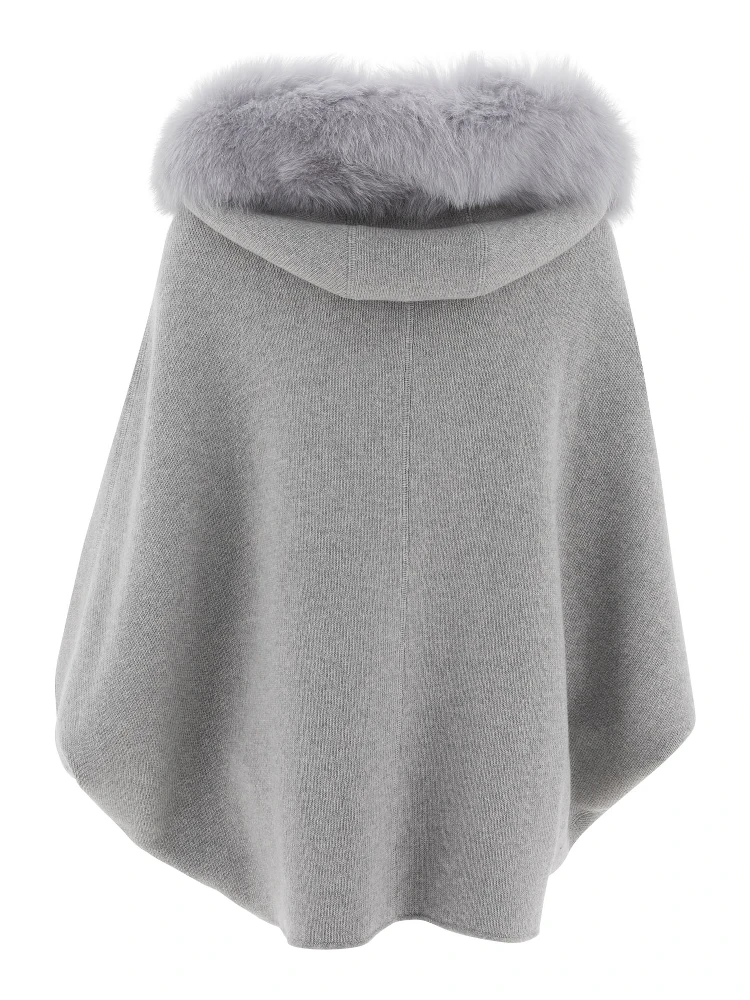 Wool and cashmere poncho alternative