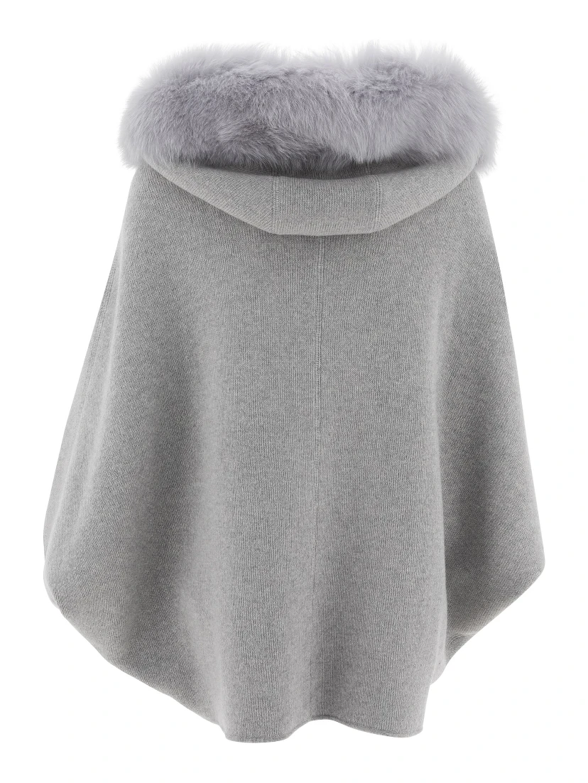 Wool and cashmere poncho