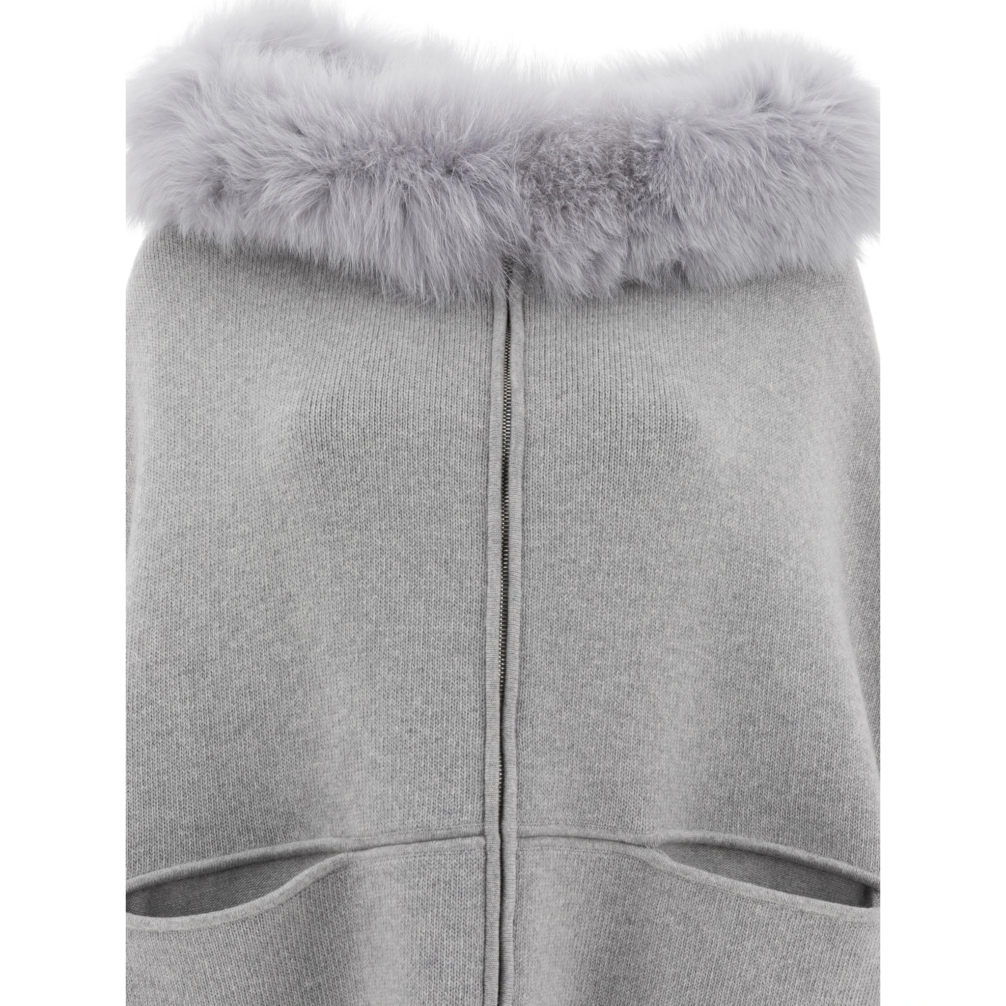 Wool and cashmere poncho