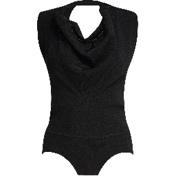 Sleeveless draped bodysuit