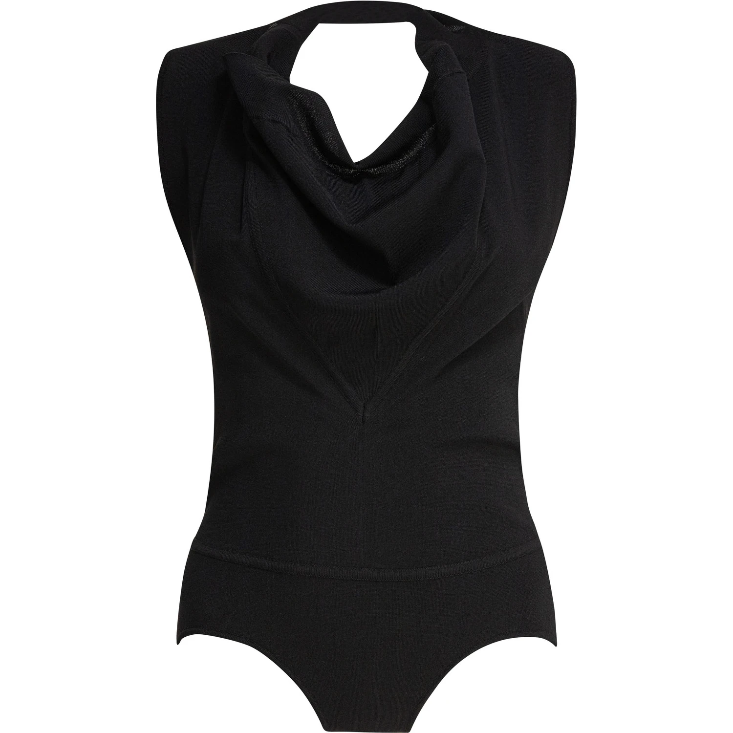 Sleeveless draped bodysuit