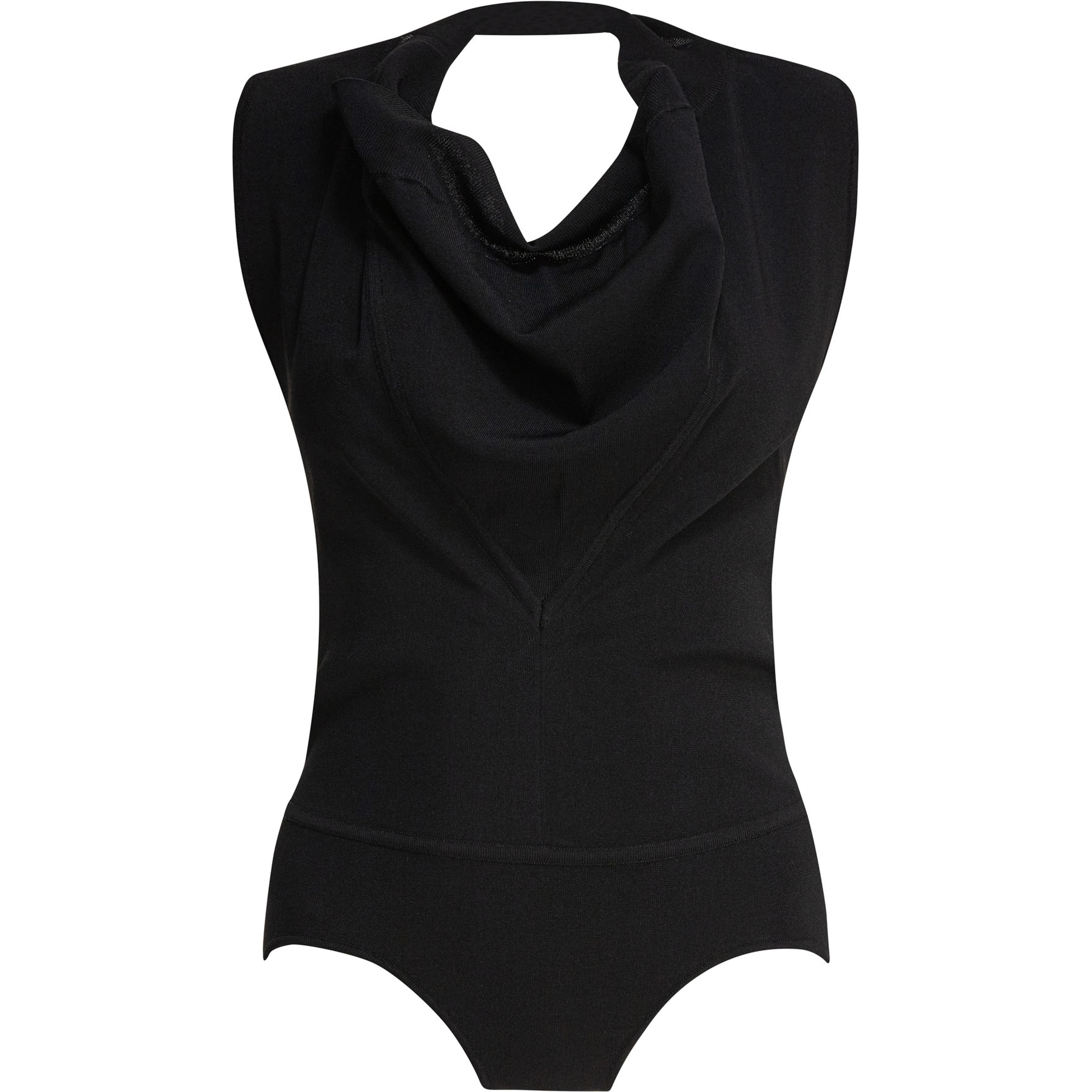 Sleeveless draped bodysuit