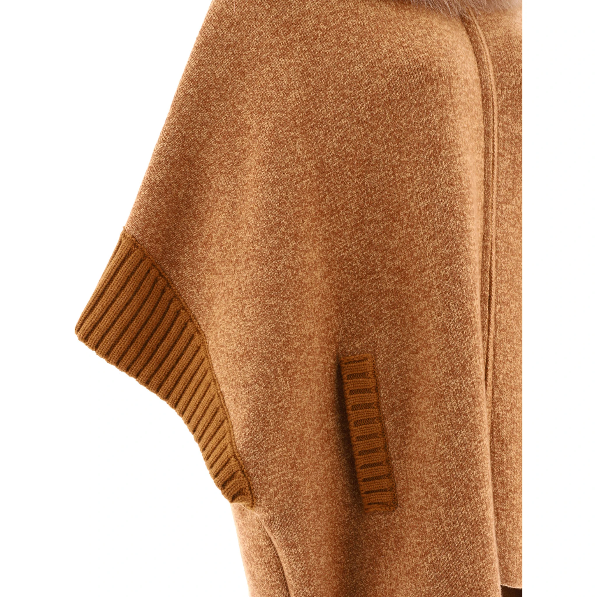 Cape with fur inserts