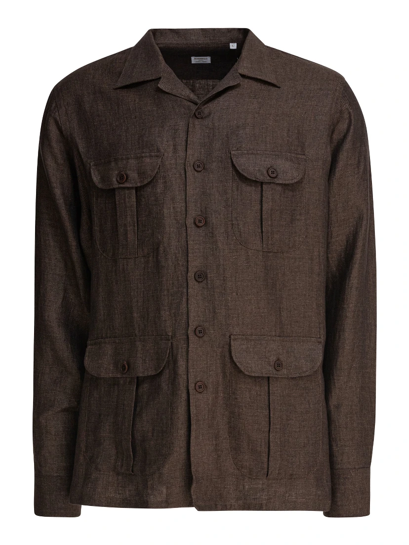 Linen overshirt jacket