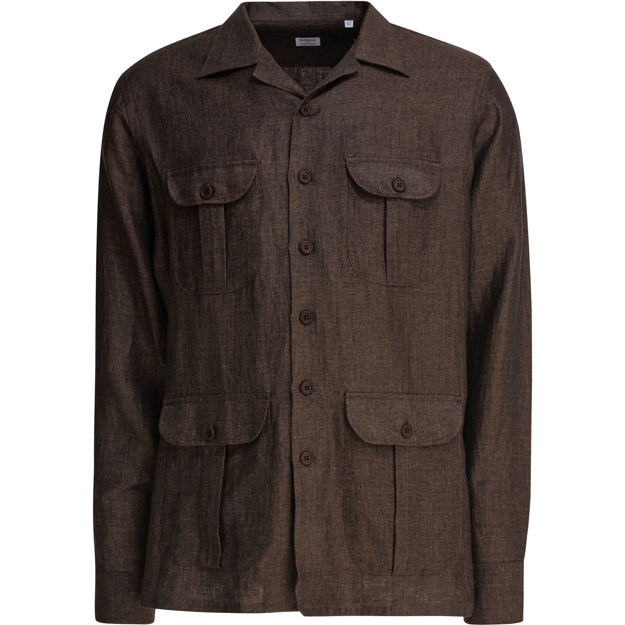 Linen overshirt jacket
