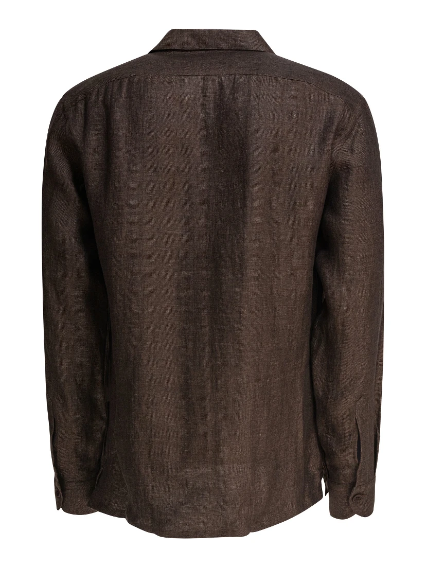 Linen overshirt jacket