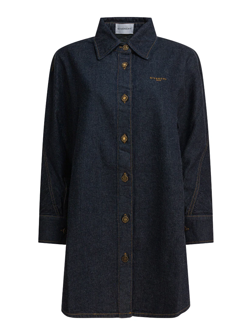 Denim shirt with embroidery GIVENCHY