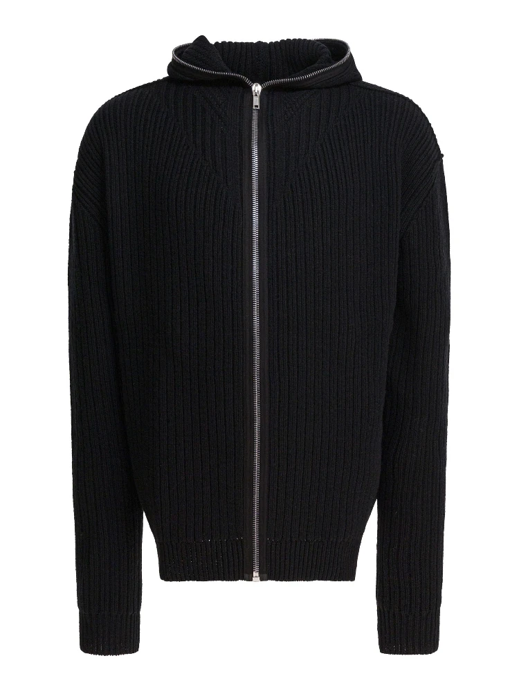 Wool zipper cardigan