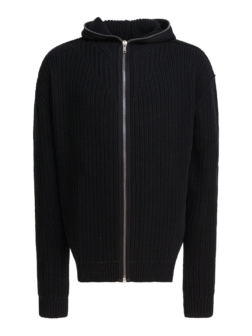 Wool zipper cardigan