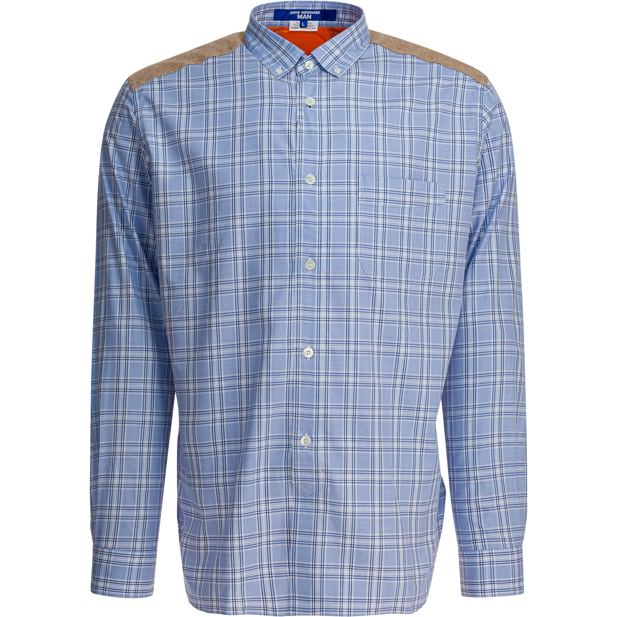 Check shirt with quilted inserts