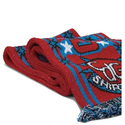 Knitted fringed scarf