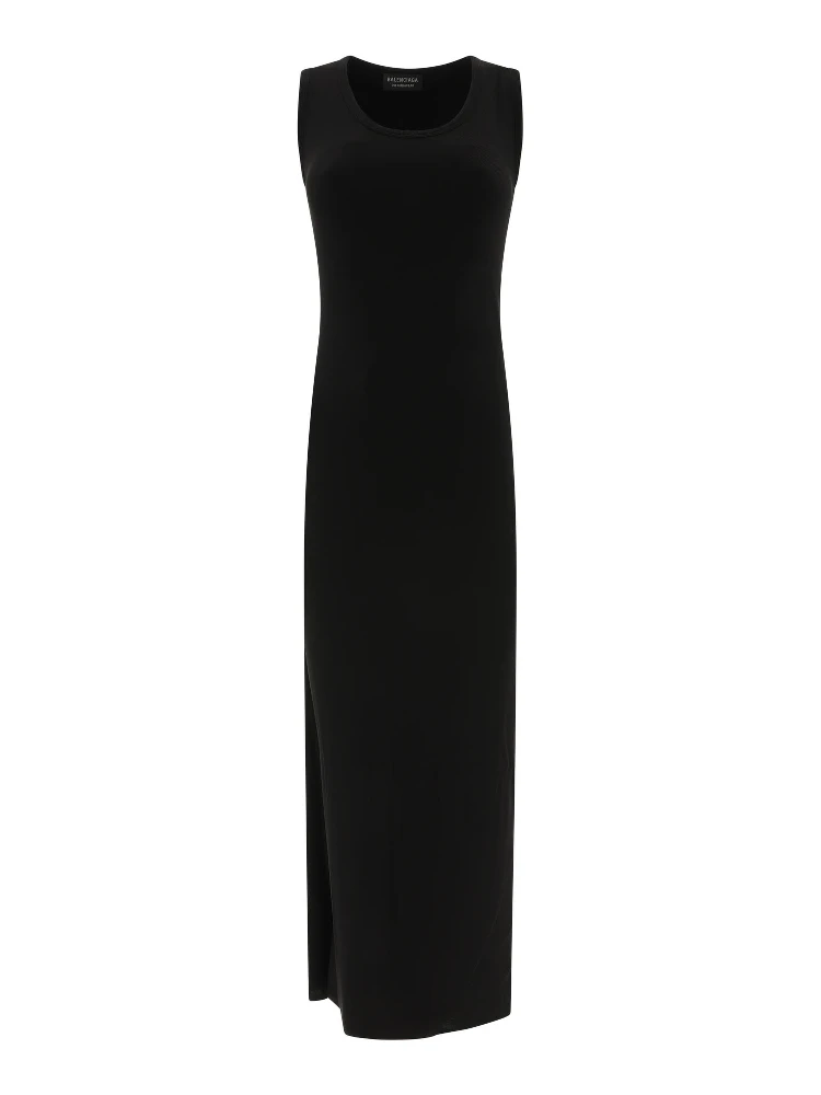 Ribbed jersey sleeveless dress