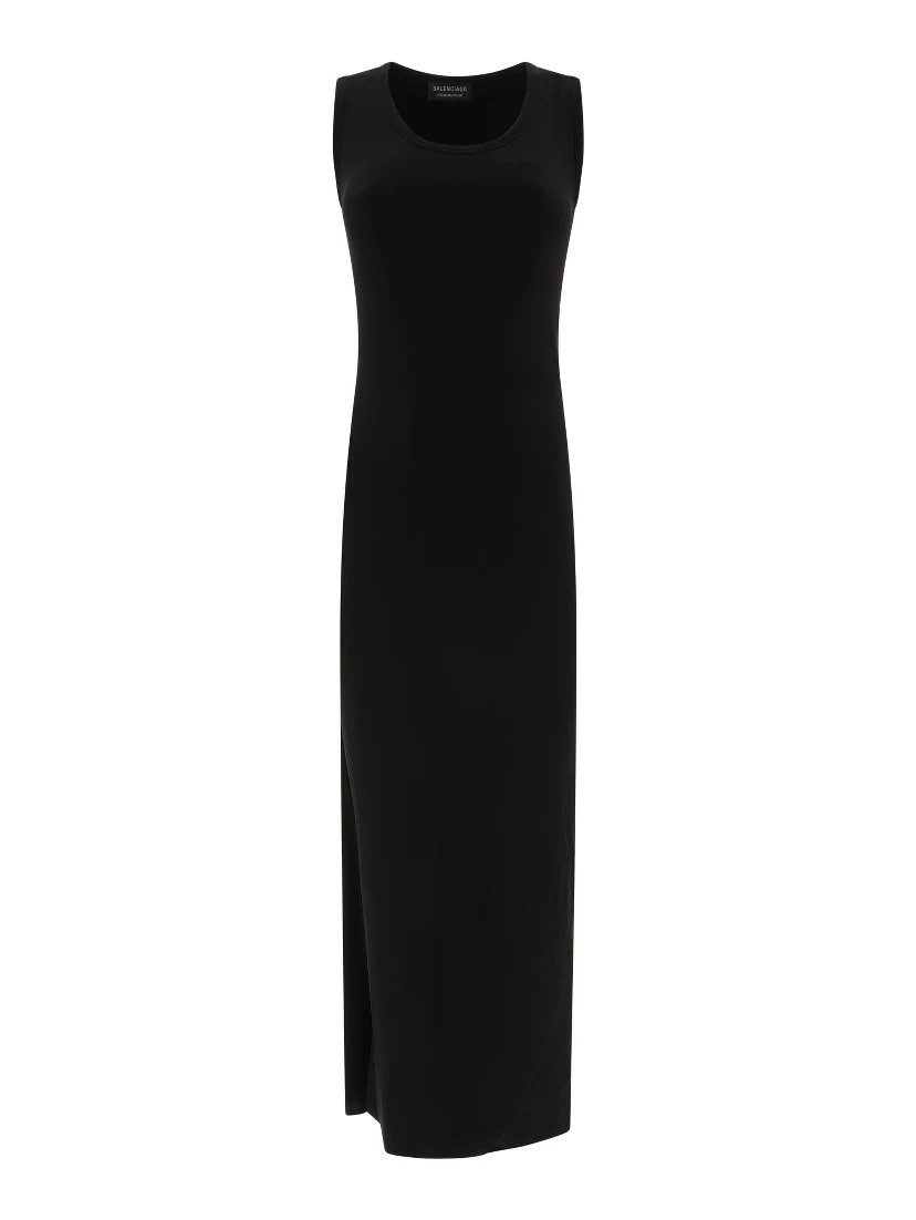 Ribbed jersey sleeveless dress