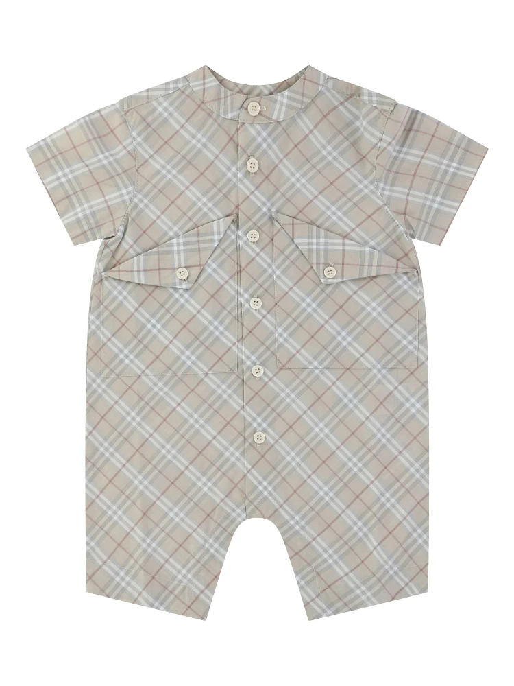 Check cotton playsuit