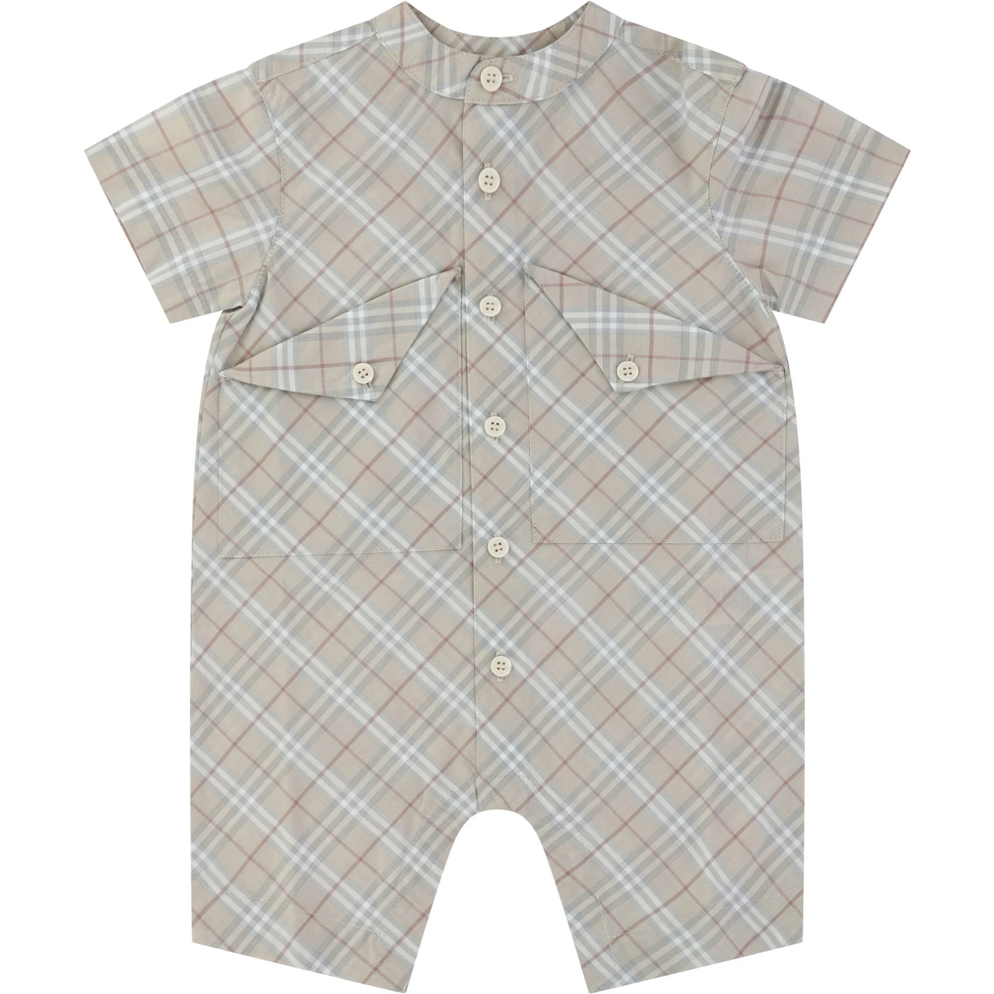 Check cotton playsuit