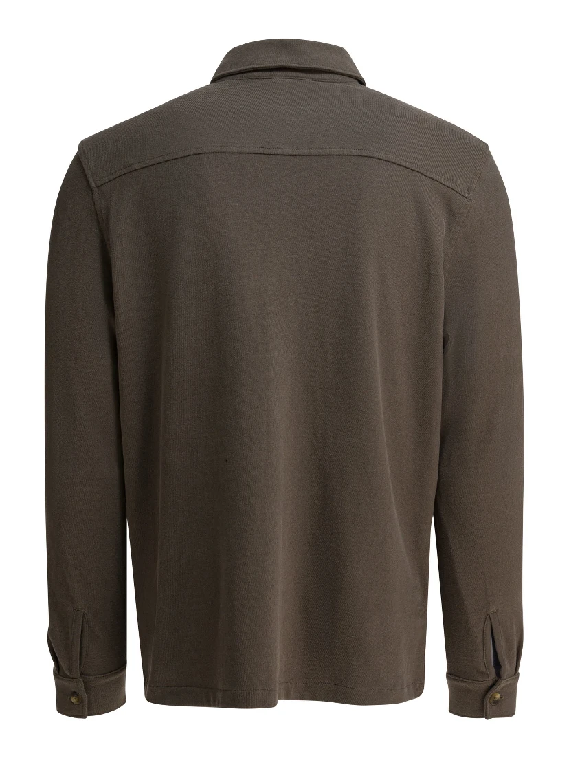 Cotton suede overshirt jacket