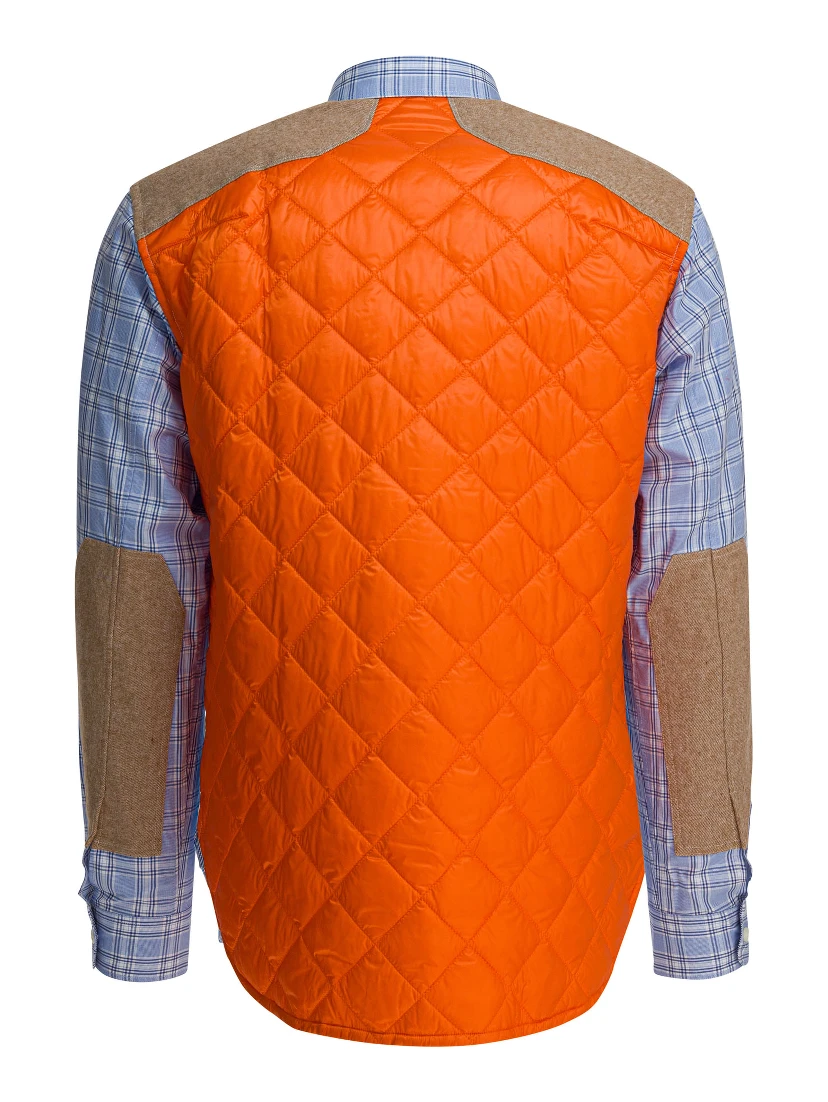 Check shirt with quilted inserts