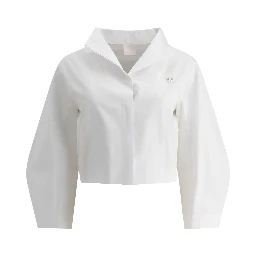 Cropped poplin shirt