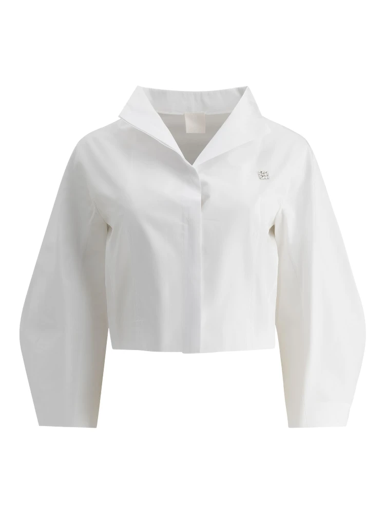 Cropped poplin shirt