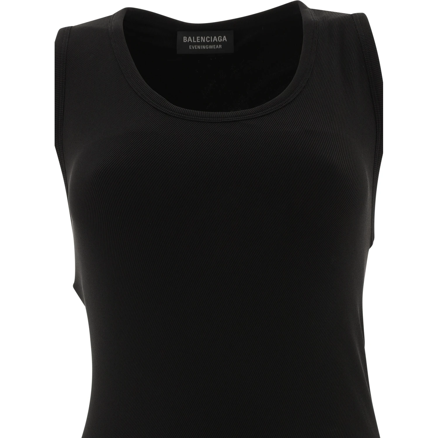 Ribbed jersey sleeveless dress