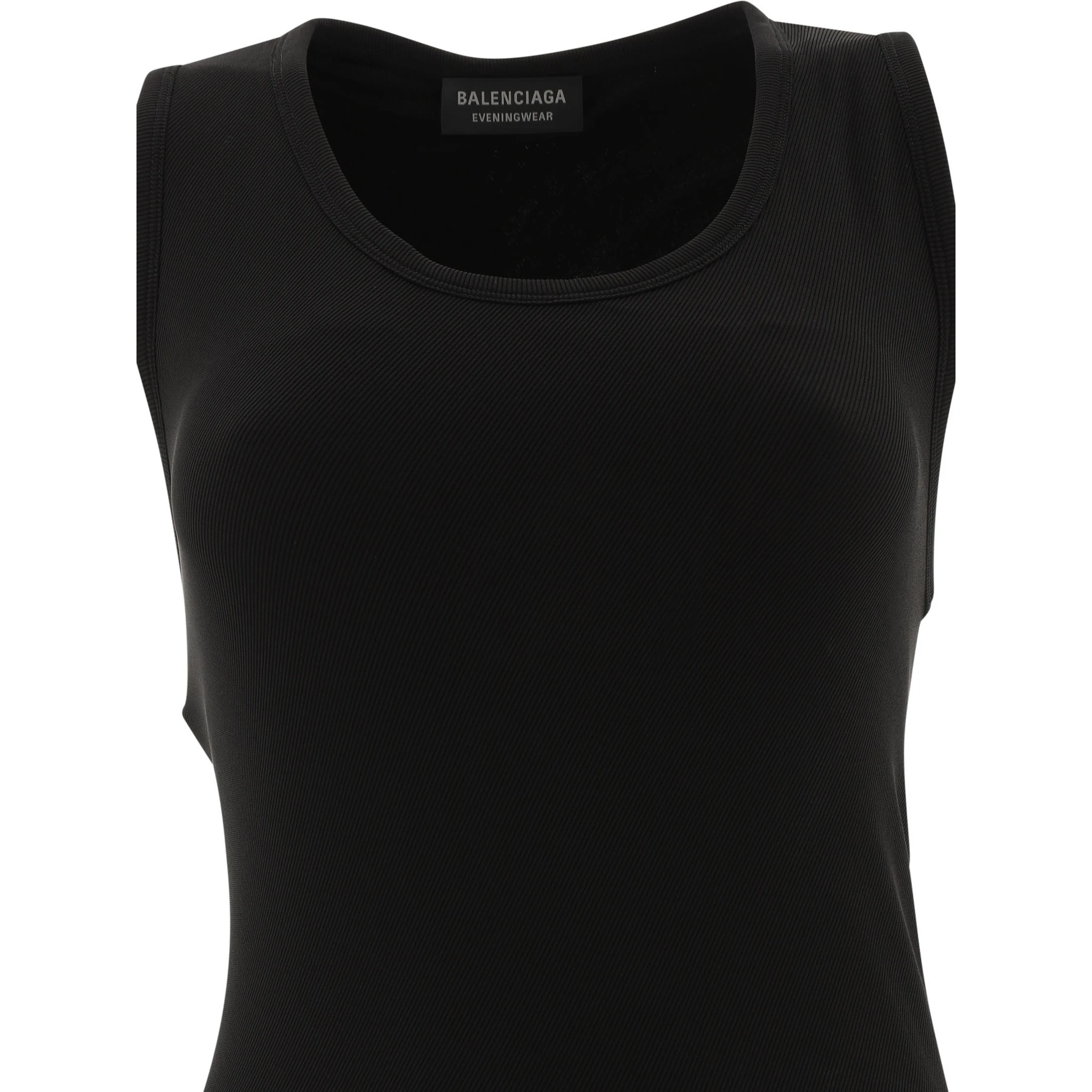 Ribbed jersey sleeveless dress