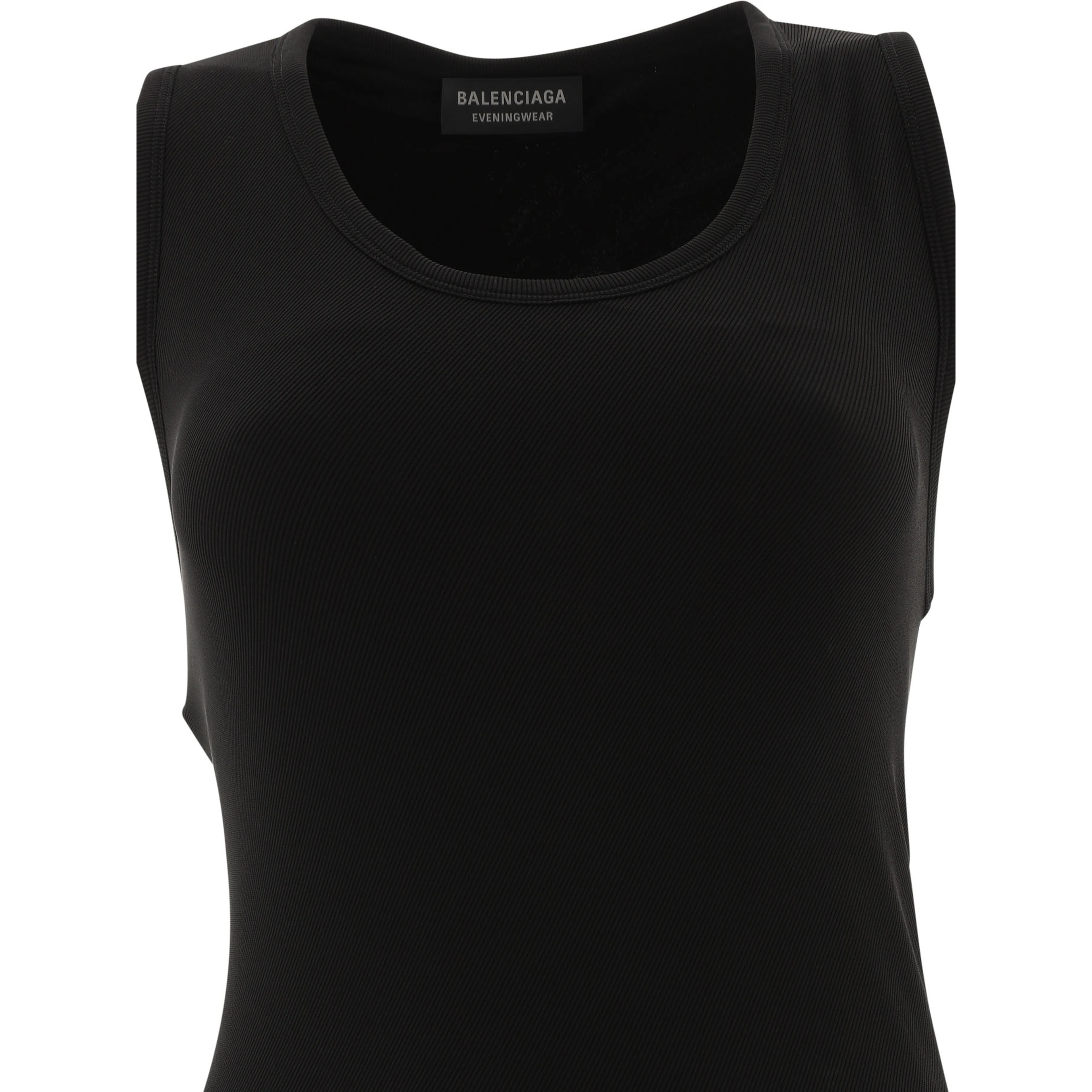 Ribbed jersey sleeveless dress