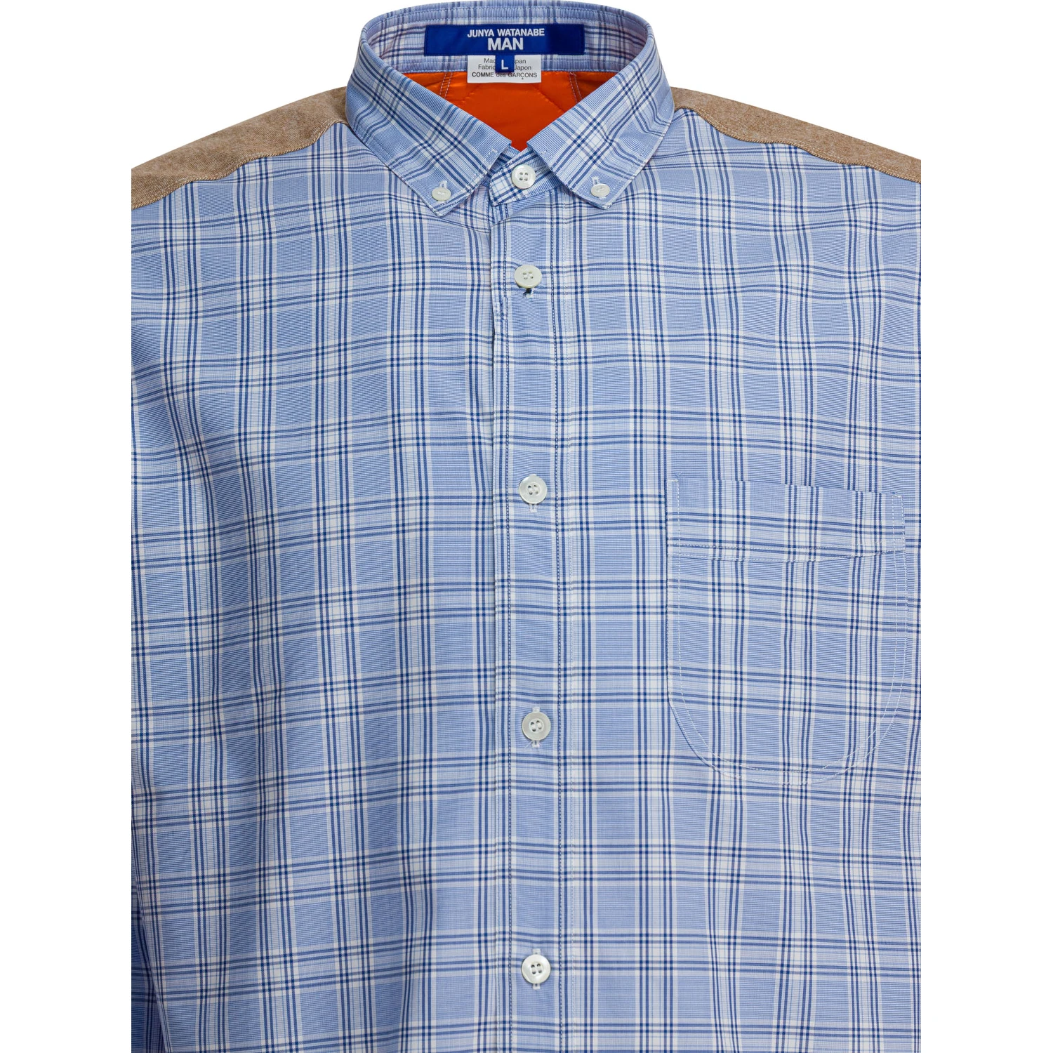 Check shirt with quilted inserts