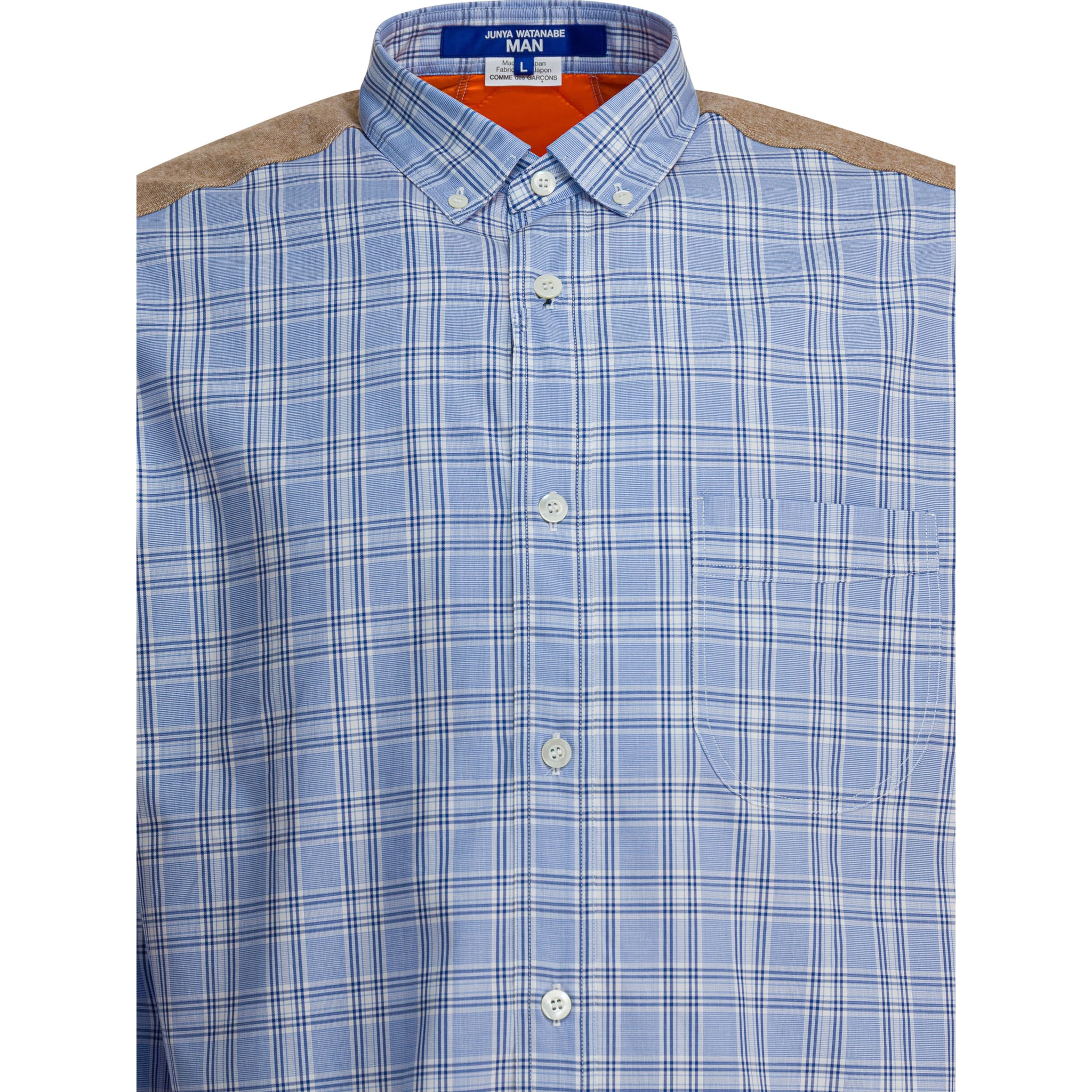 Check shirt with quilted inserts