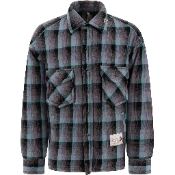 Padded check overshirt