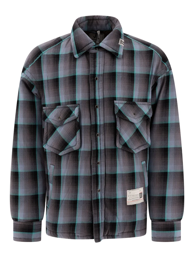 Padded check overshirt