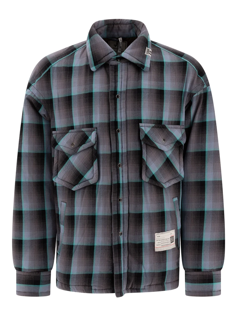Padded check overshirt