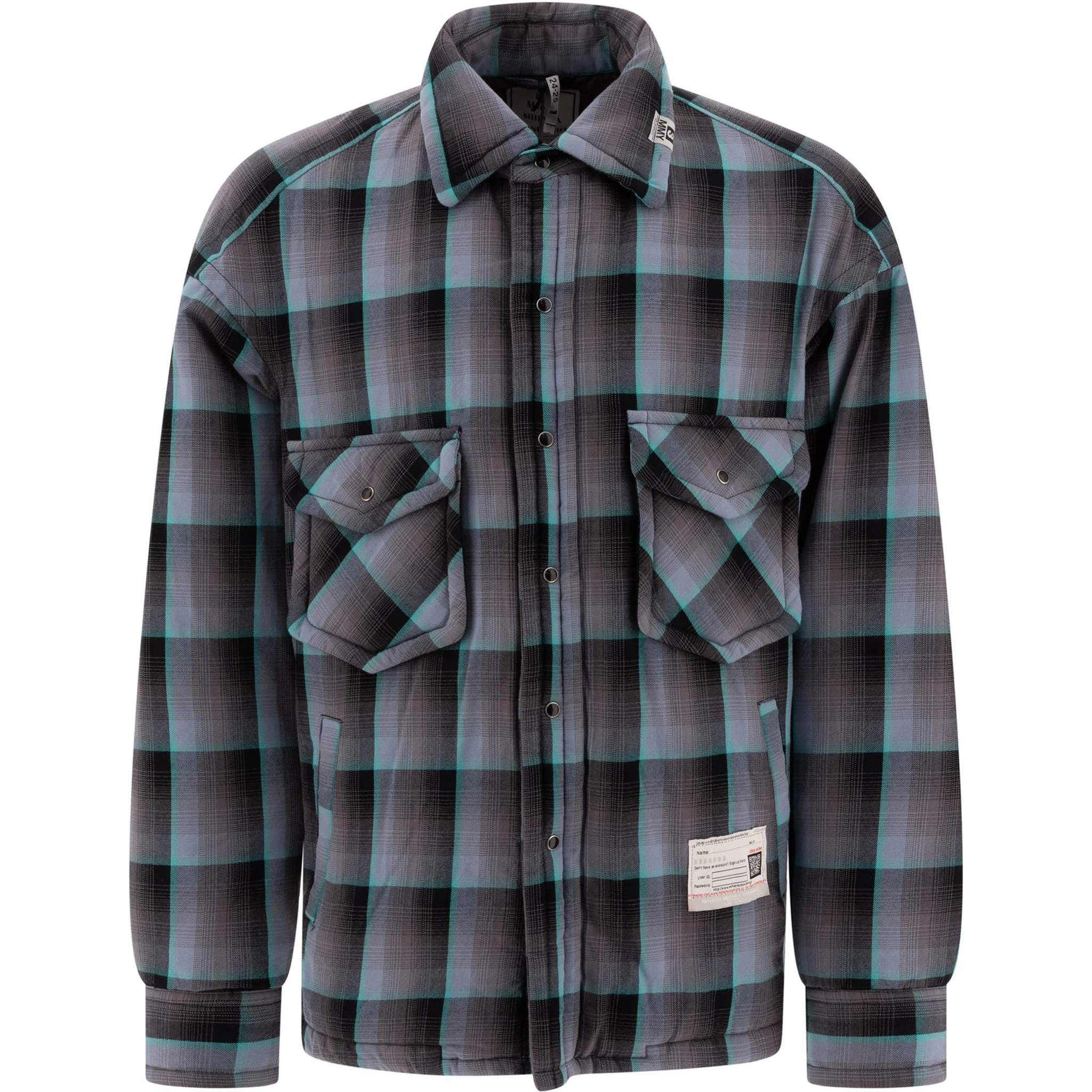 Padded check overshirt