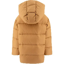 Down jacket with patch logo