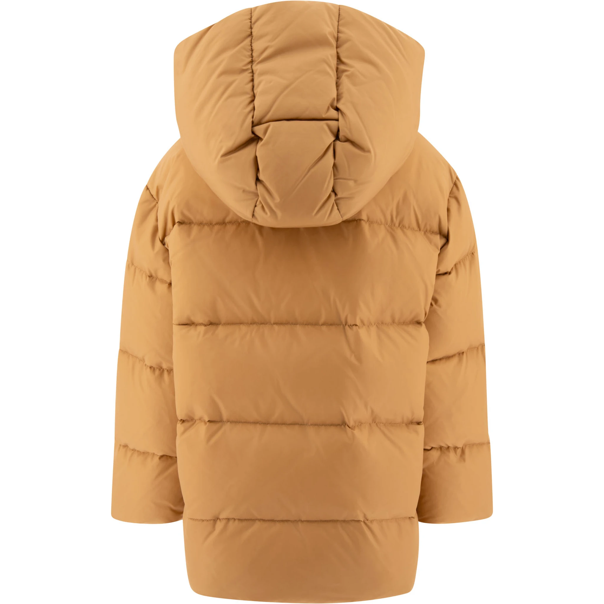 Down jacket with patch logo