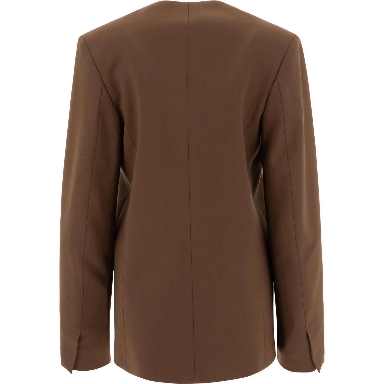 Asymmetrical wool twill blazer