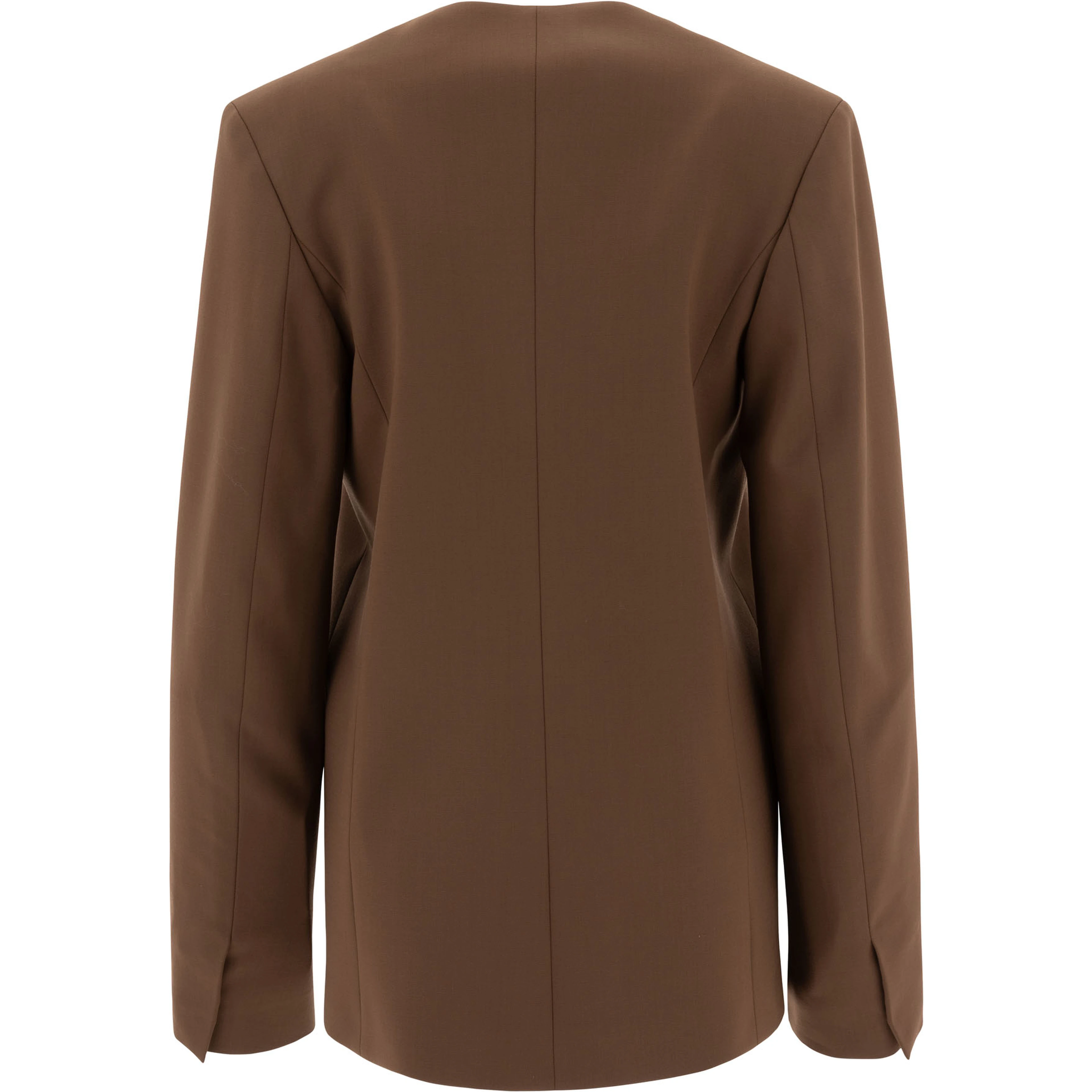 Asymmetrical wool twill blazer