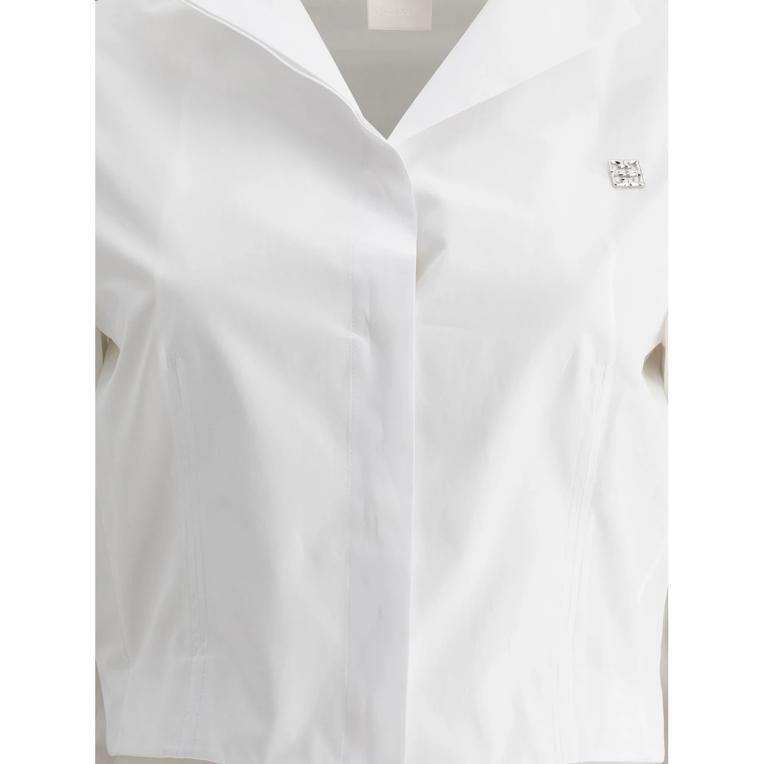 Cropped poplin shirt