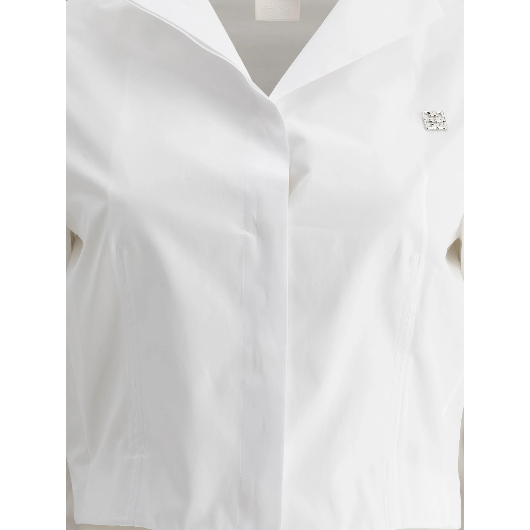 Cropped poplin shirt