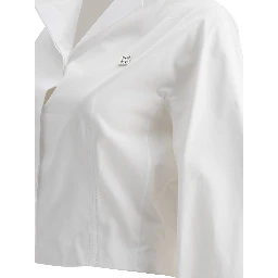 Cropped poplin shirt