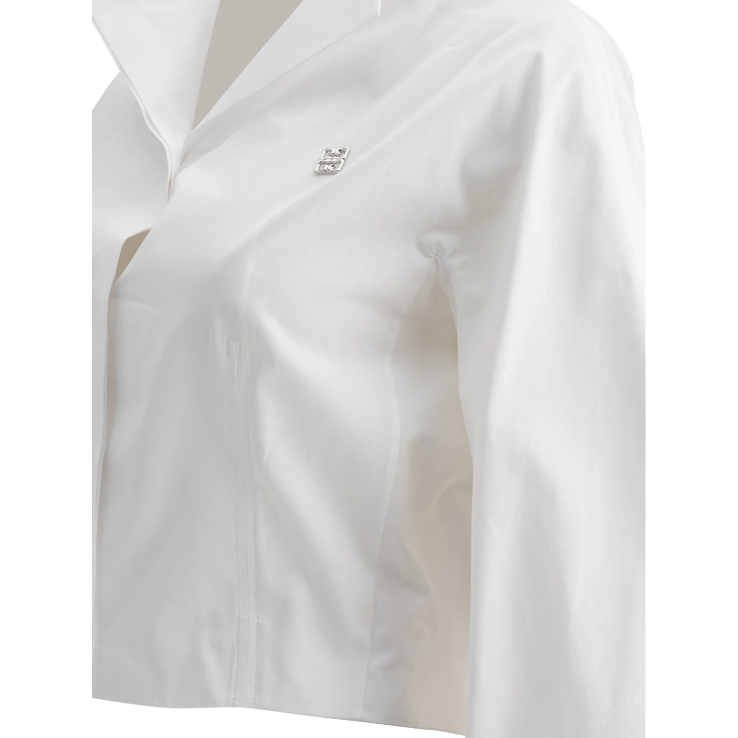 Cropped poplin shirt