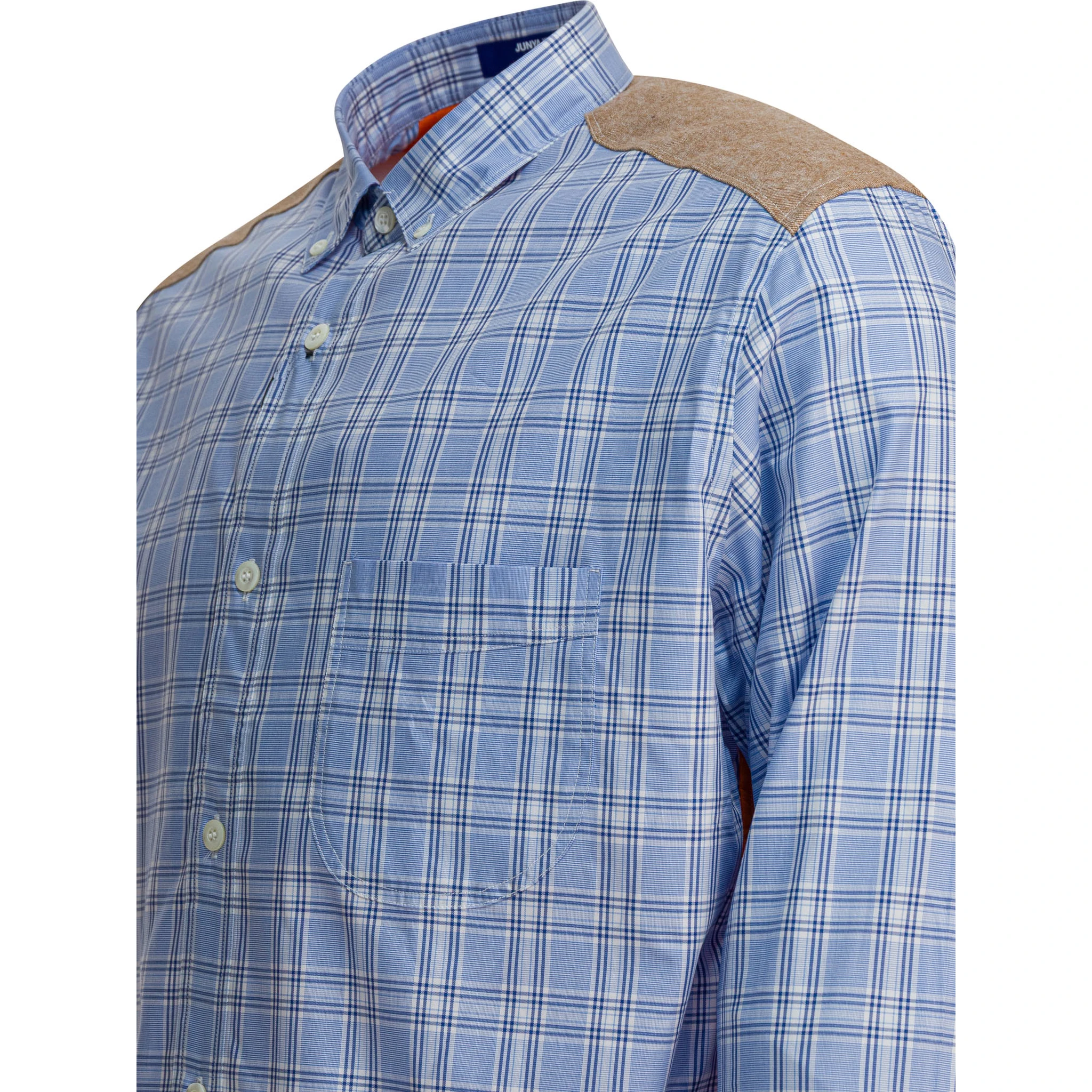 Check shirt with quilted inserts