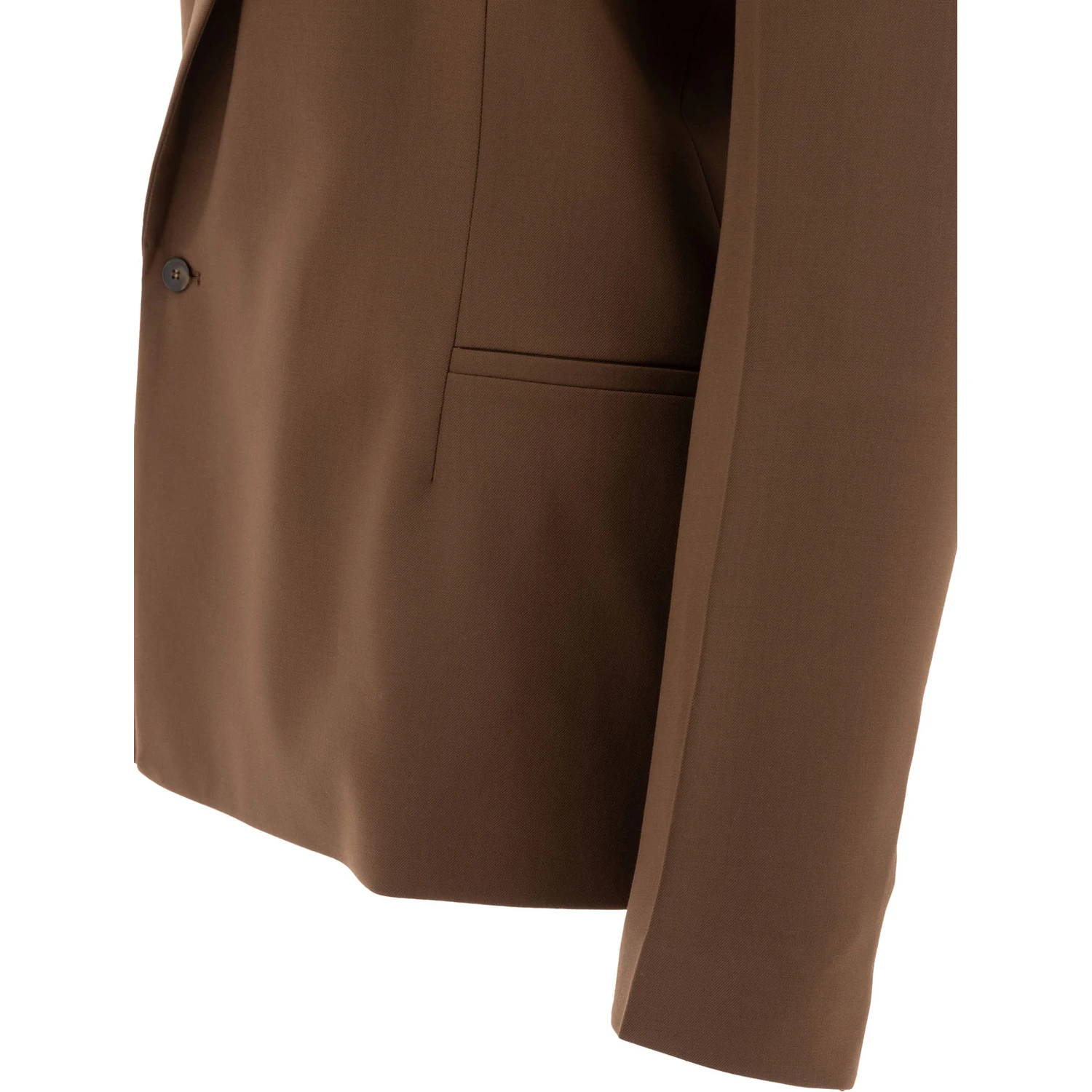 Asymmetrical wool twill blazer