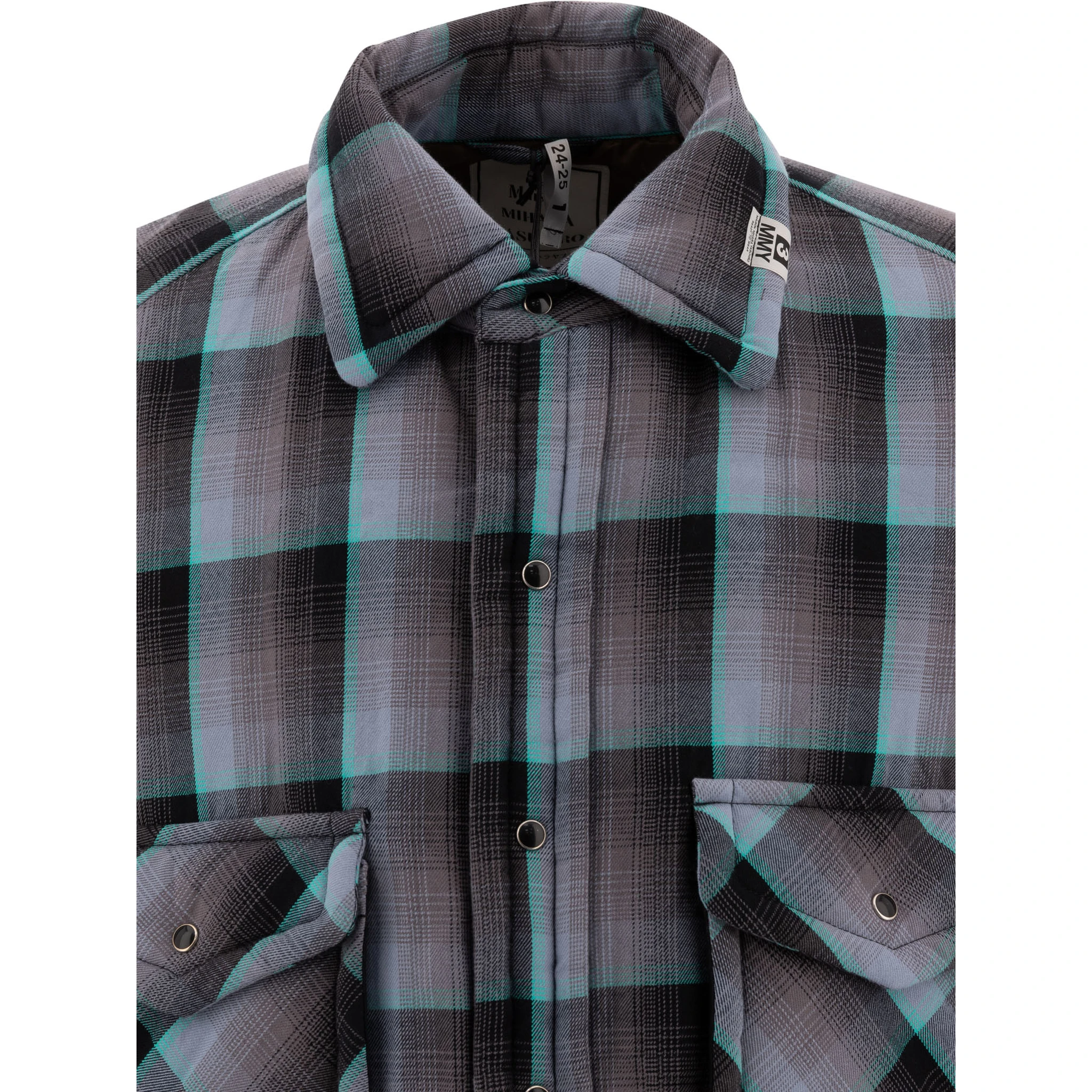 Padded check overshirt