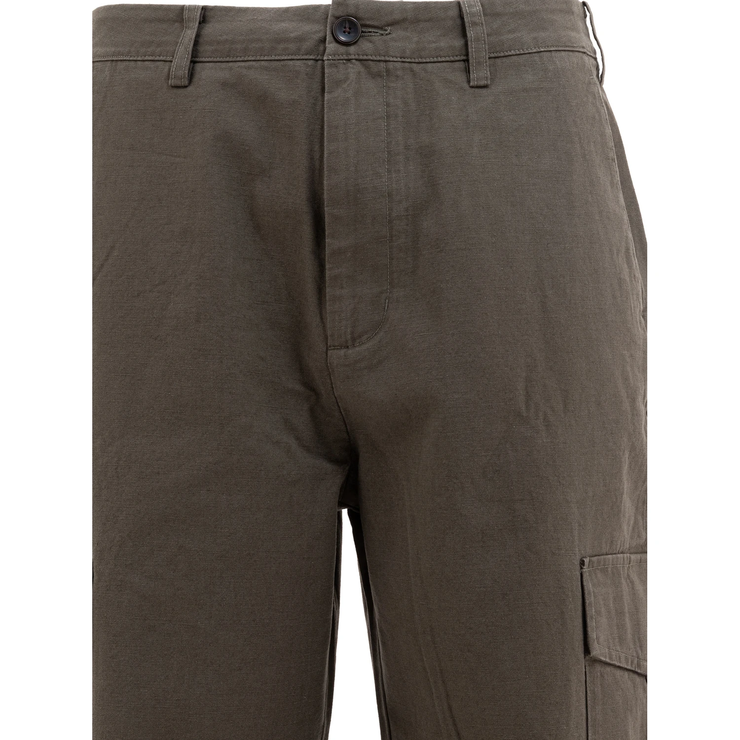 Cotton and linen cargo trousers