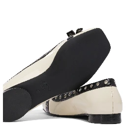 Eyelet bow ballet flats