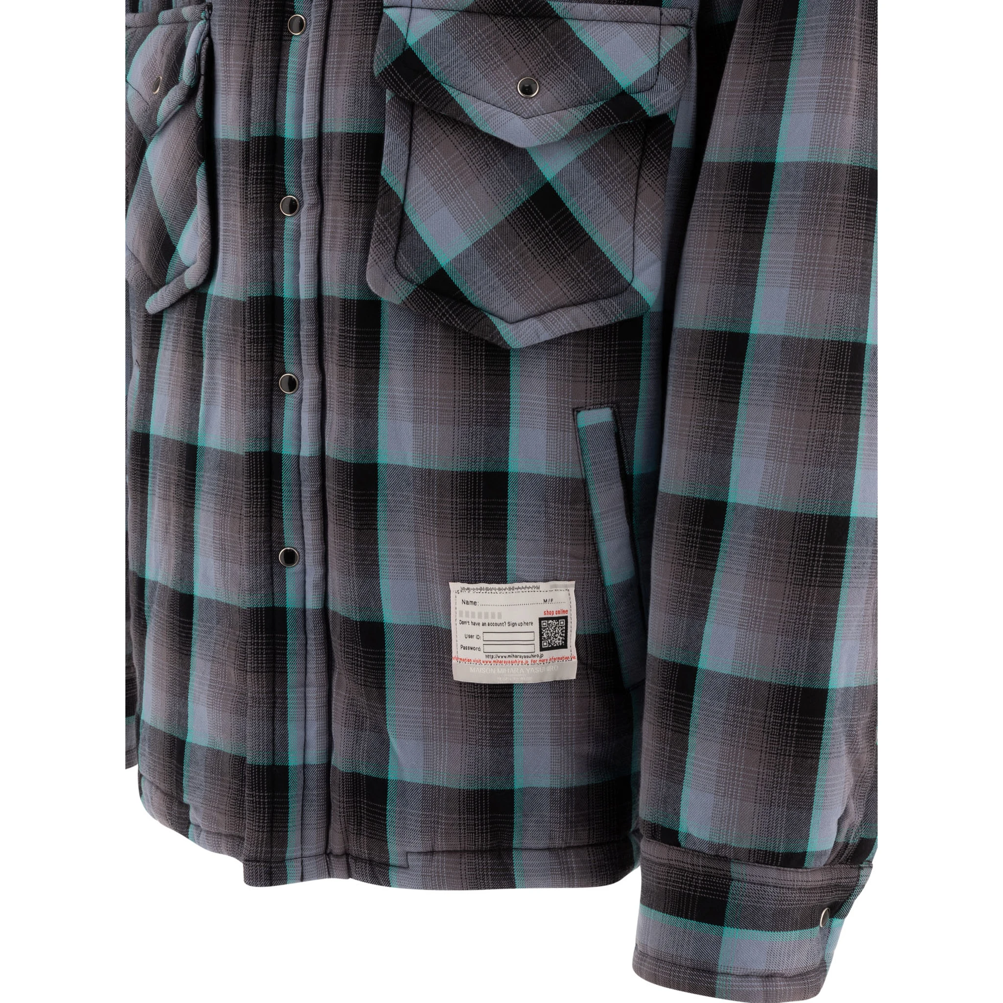 Padded check overshirt