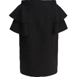 Wool and silk midi skirt