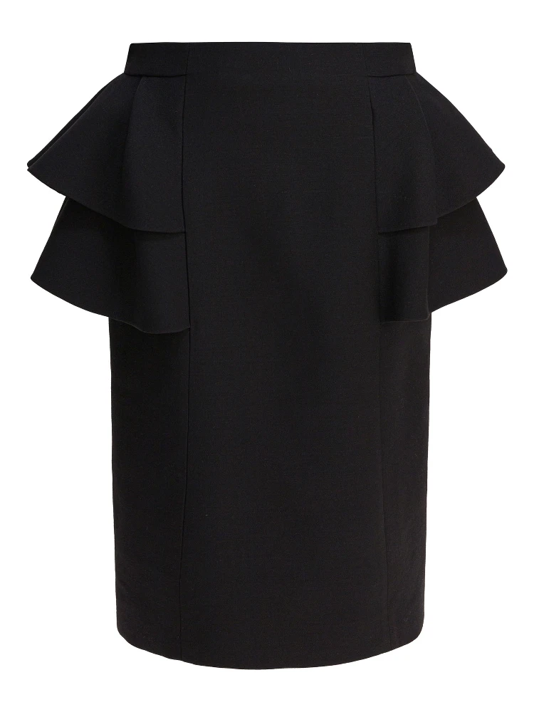 Wool and silk midi skirt