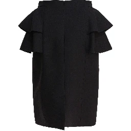 Wool and silk midi skirt